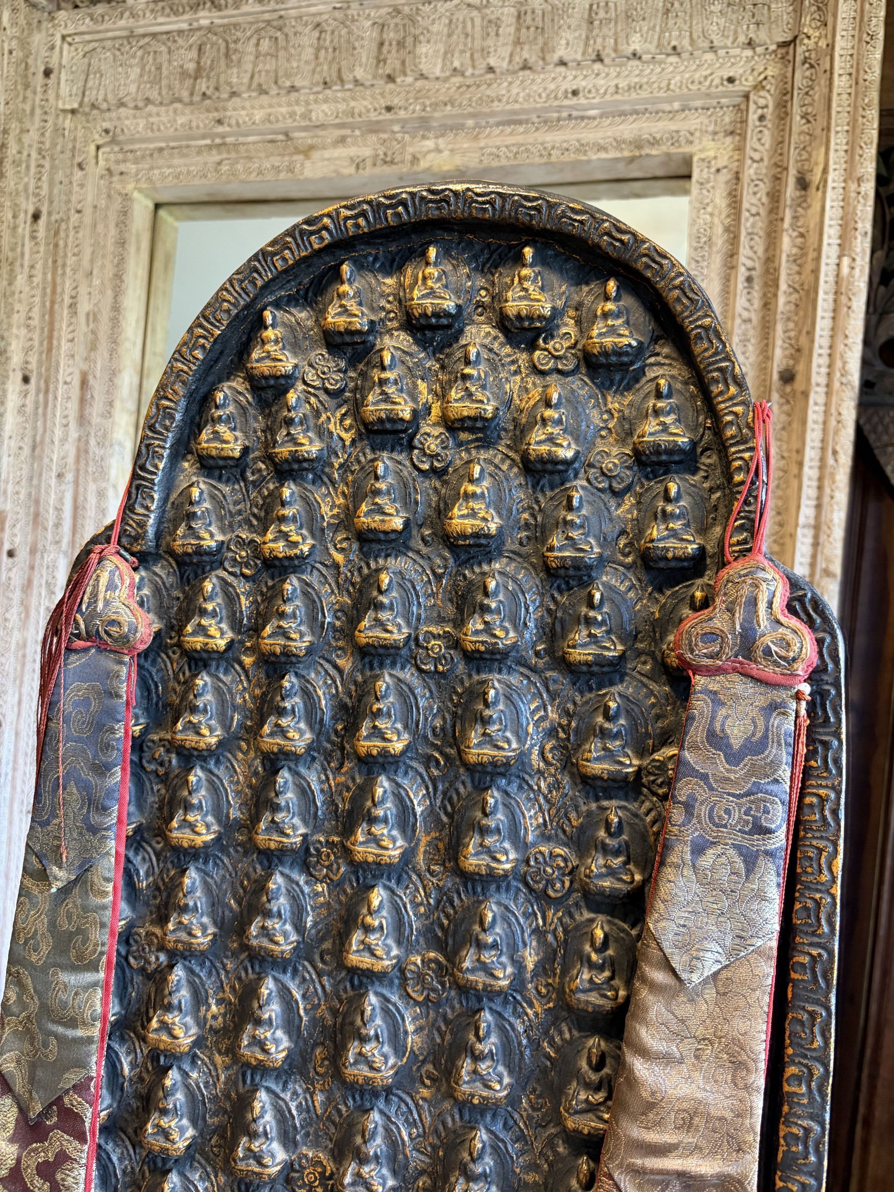 Tibetan Gilt Panel with a Field of Buddhas view 11