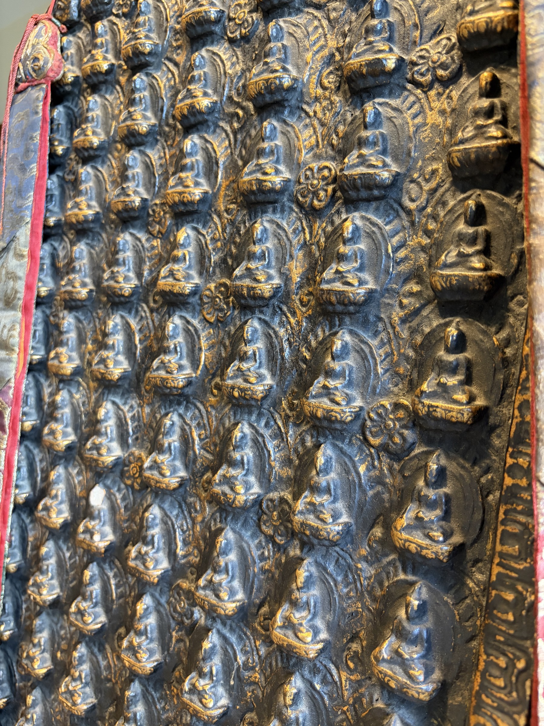 Tibetan Gilt Panel with a Field of Buddhas view 12