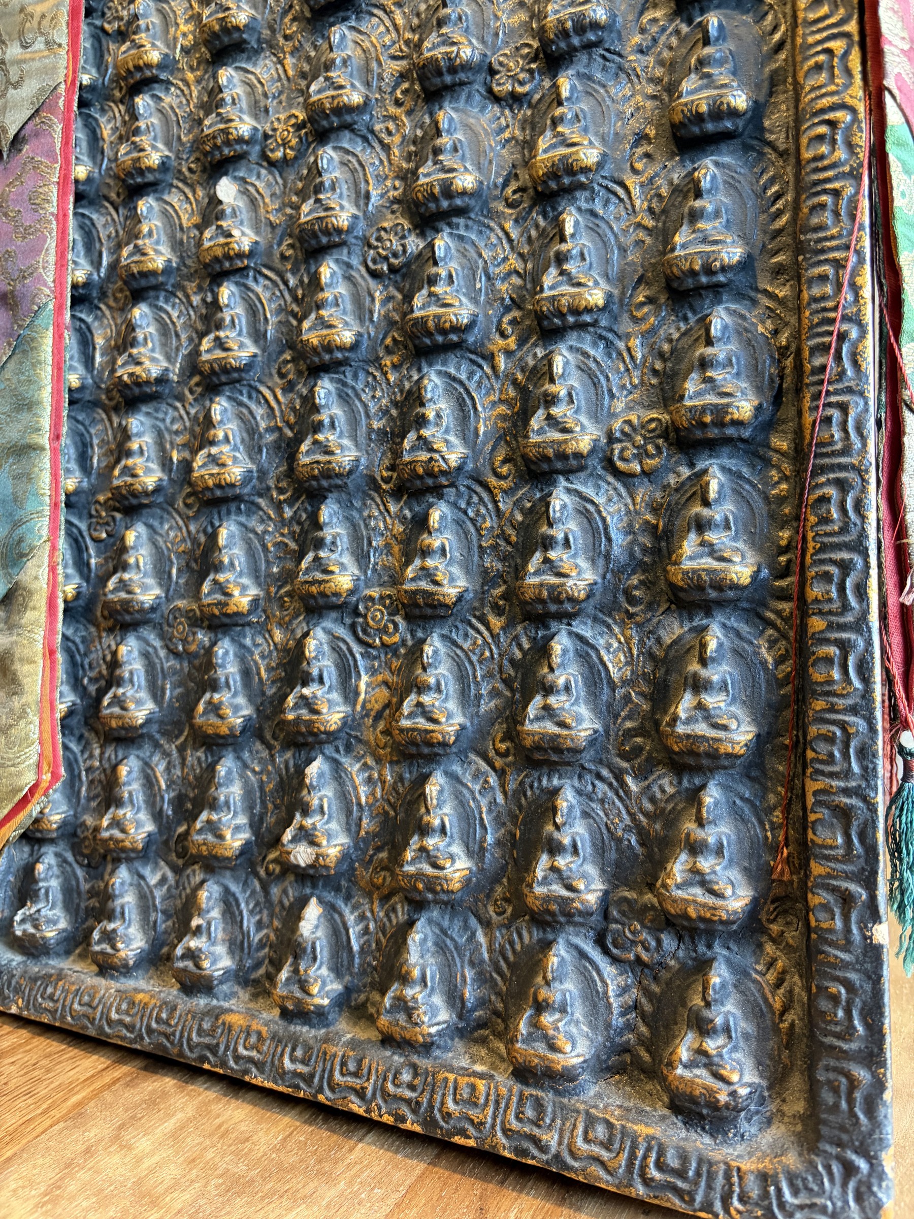 Tibetan Gilt Panel with a Field of Buddhas view 13