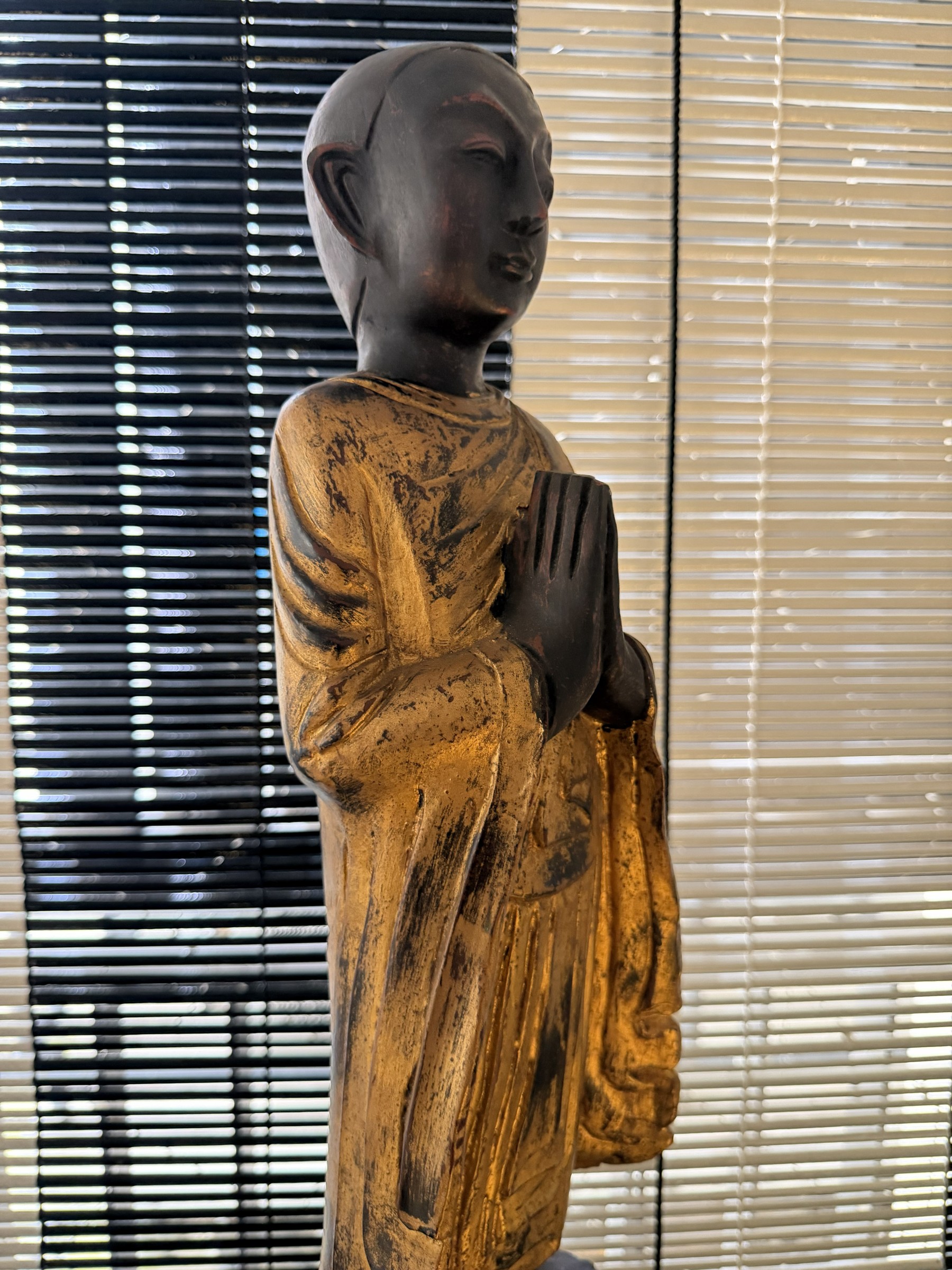 Carved Wood Praying Disciple