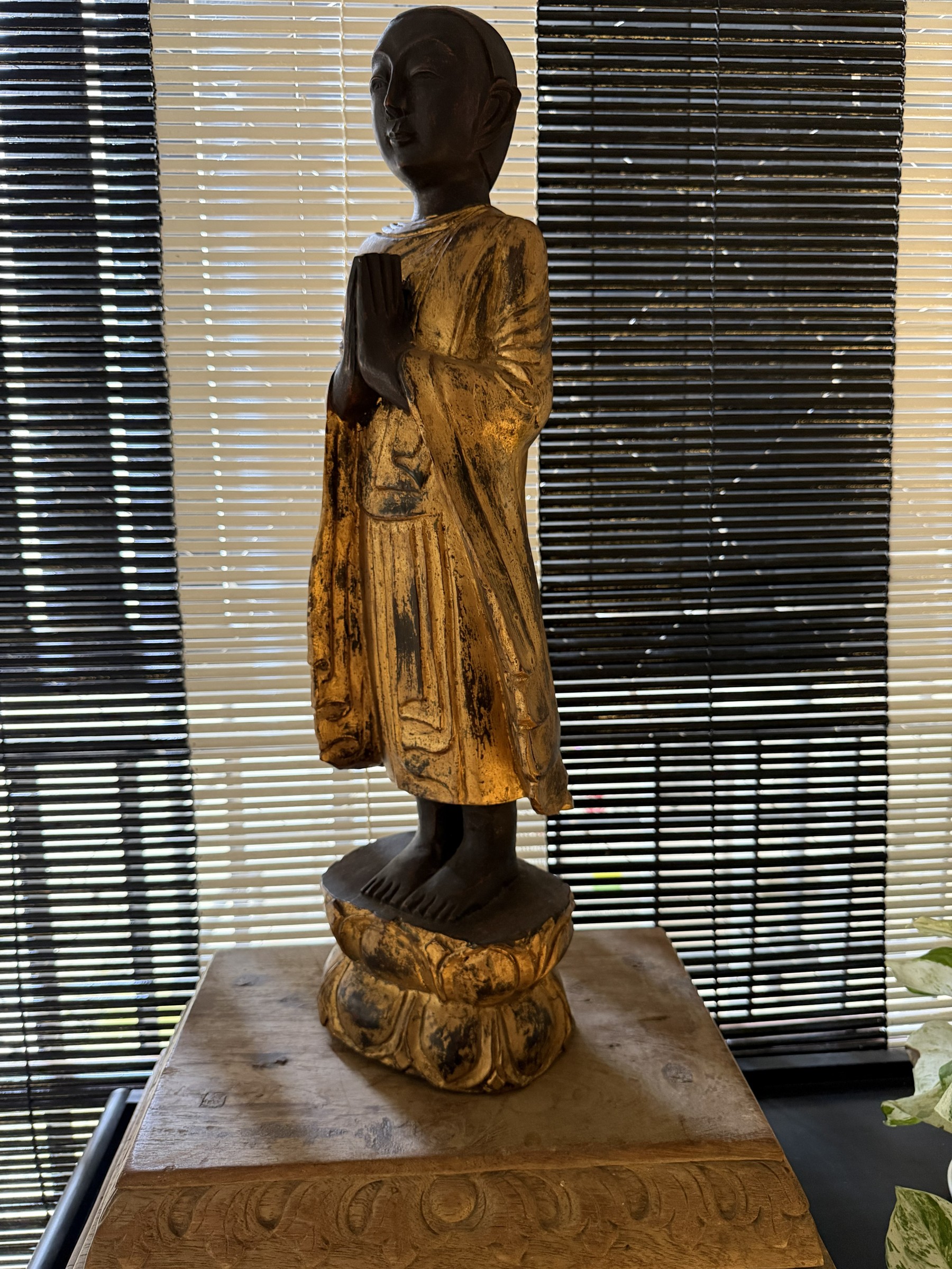 Carved Wood Praying Disciple view 6