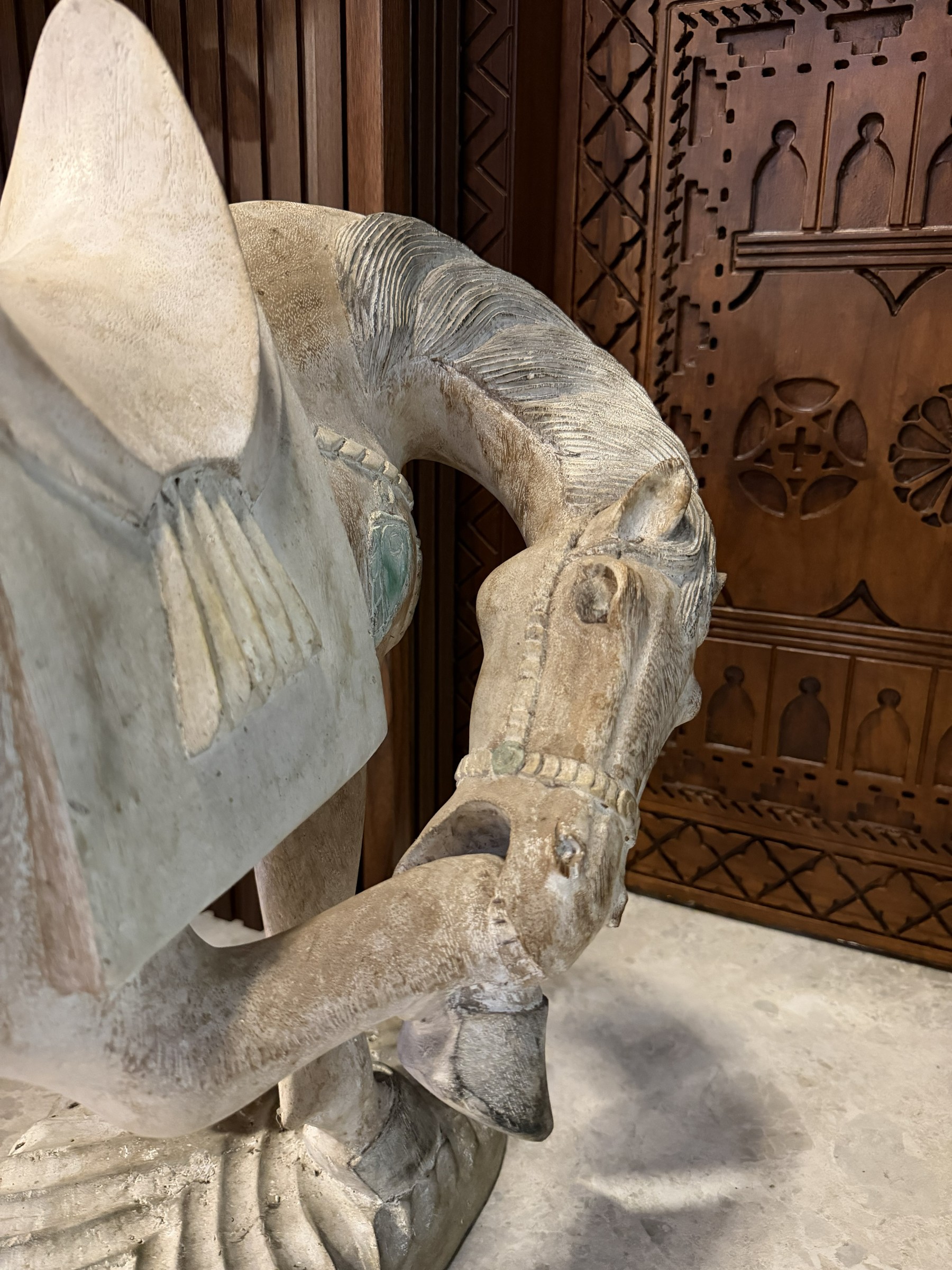 Whitewashed Tang-Style Horse with Raised Foreleg view 6