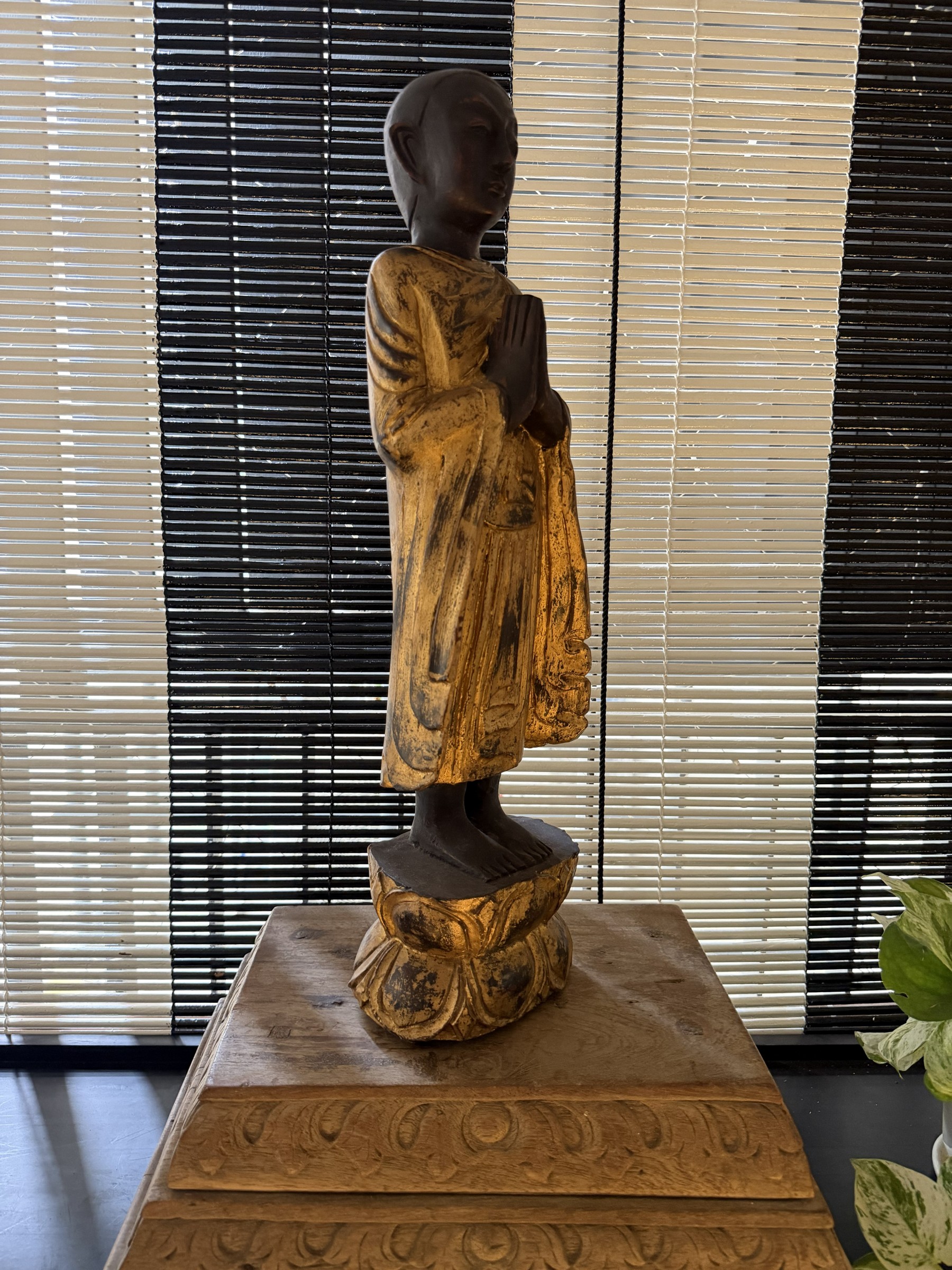 Carved Wood Praying Disciple view 7