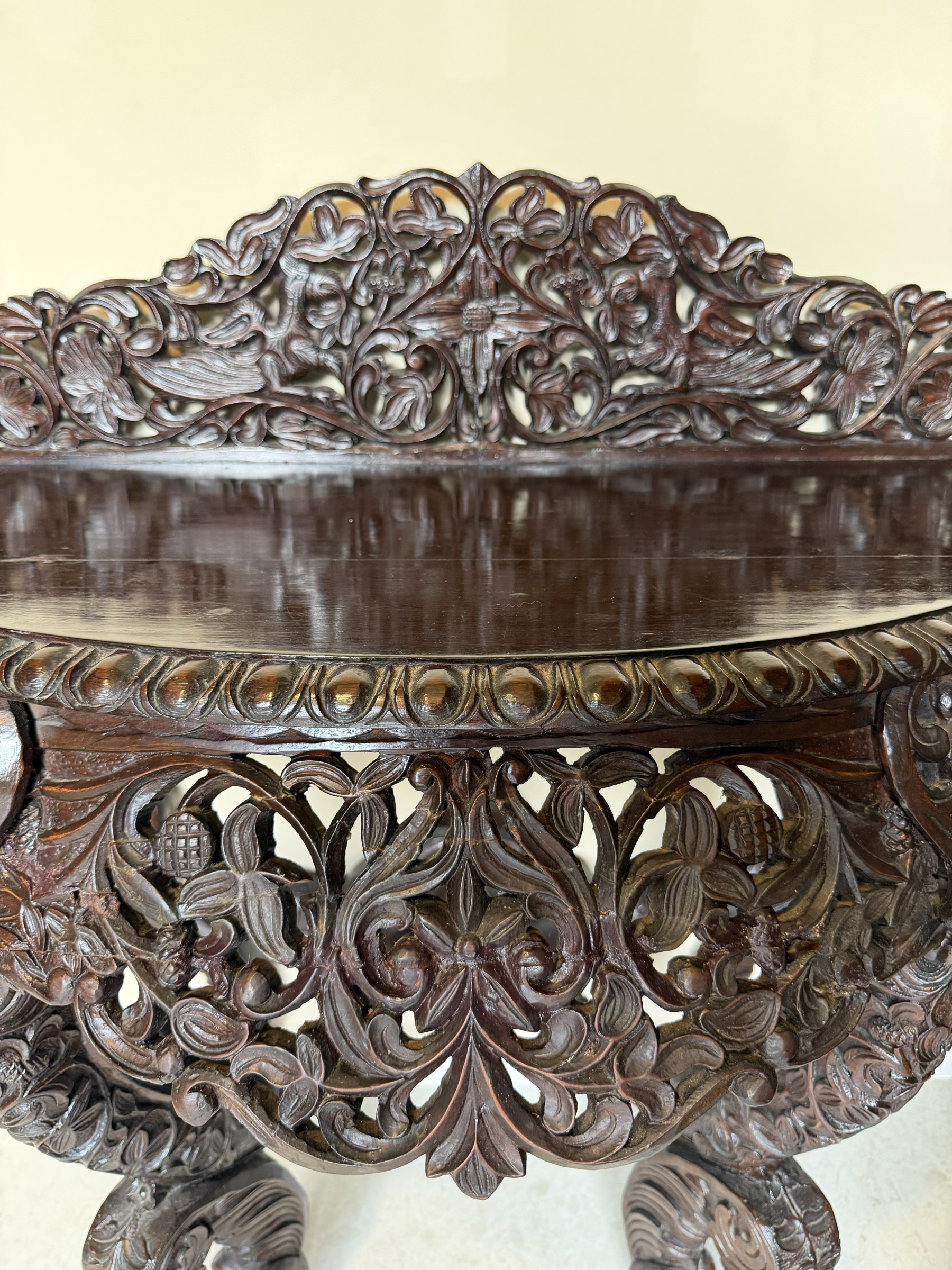 Anglo-Indian Carved Teak Console Table view 7