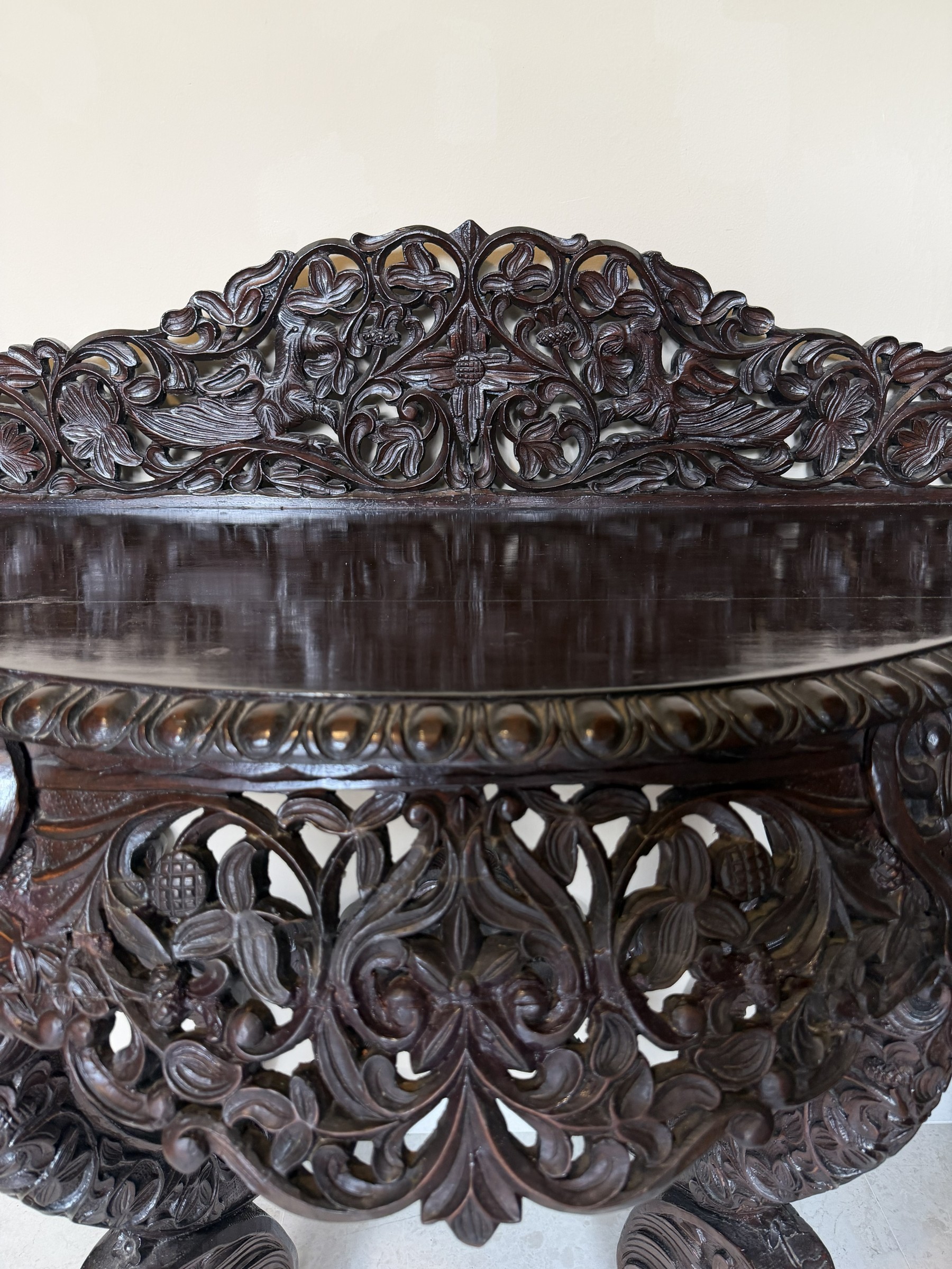 Anglo-Indian Carved Teak Console Table view 8