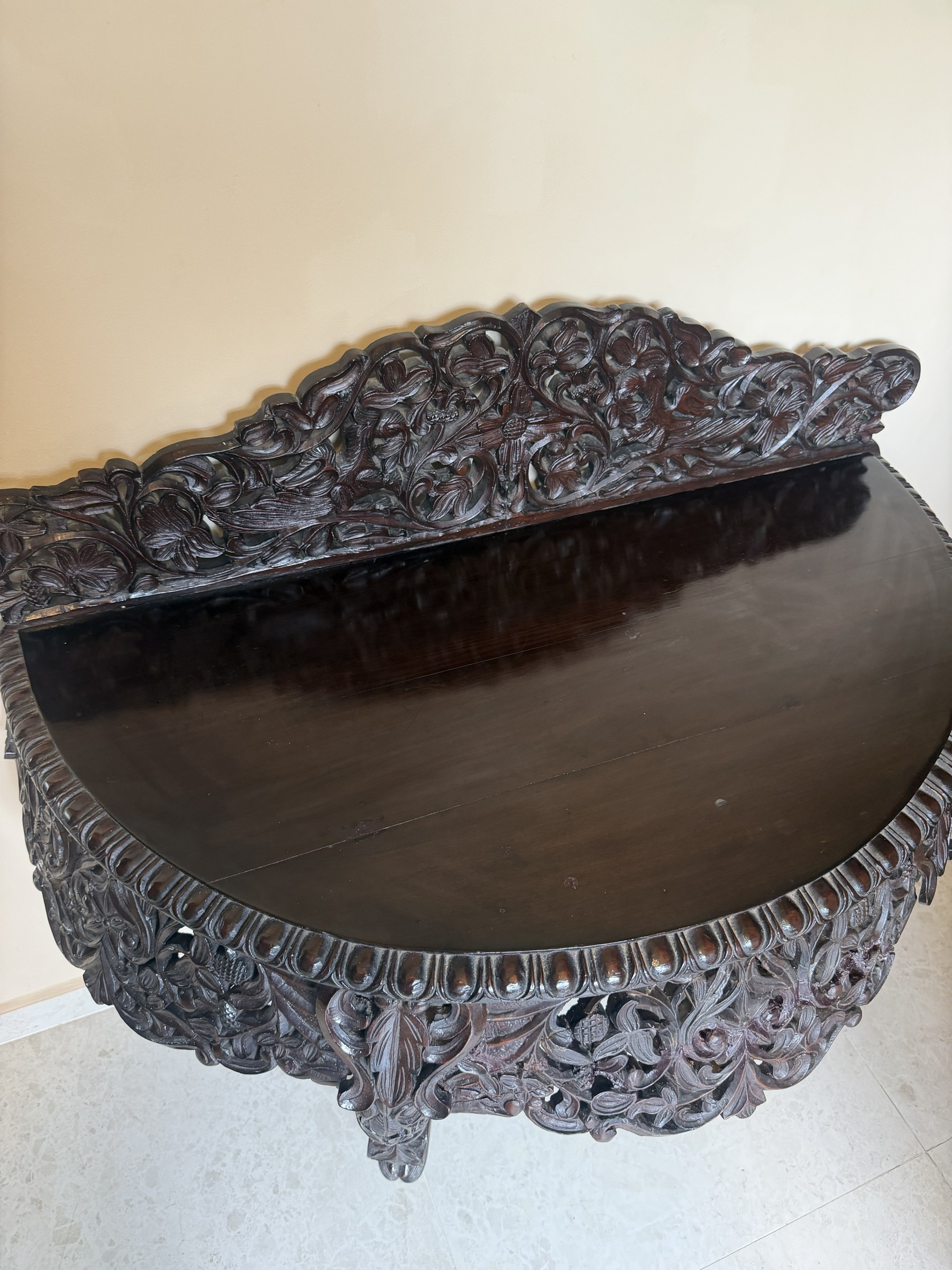 Anglo-Indian Carved Teak Console Table view 14