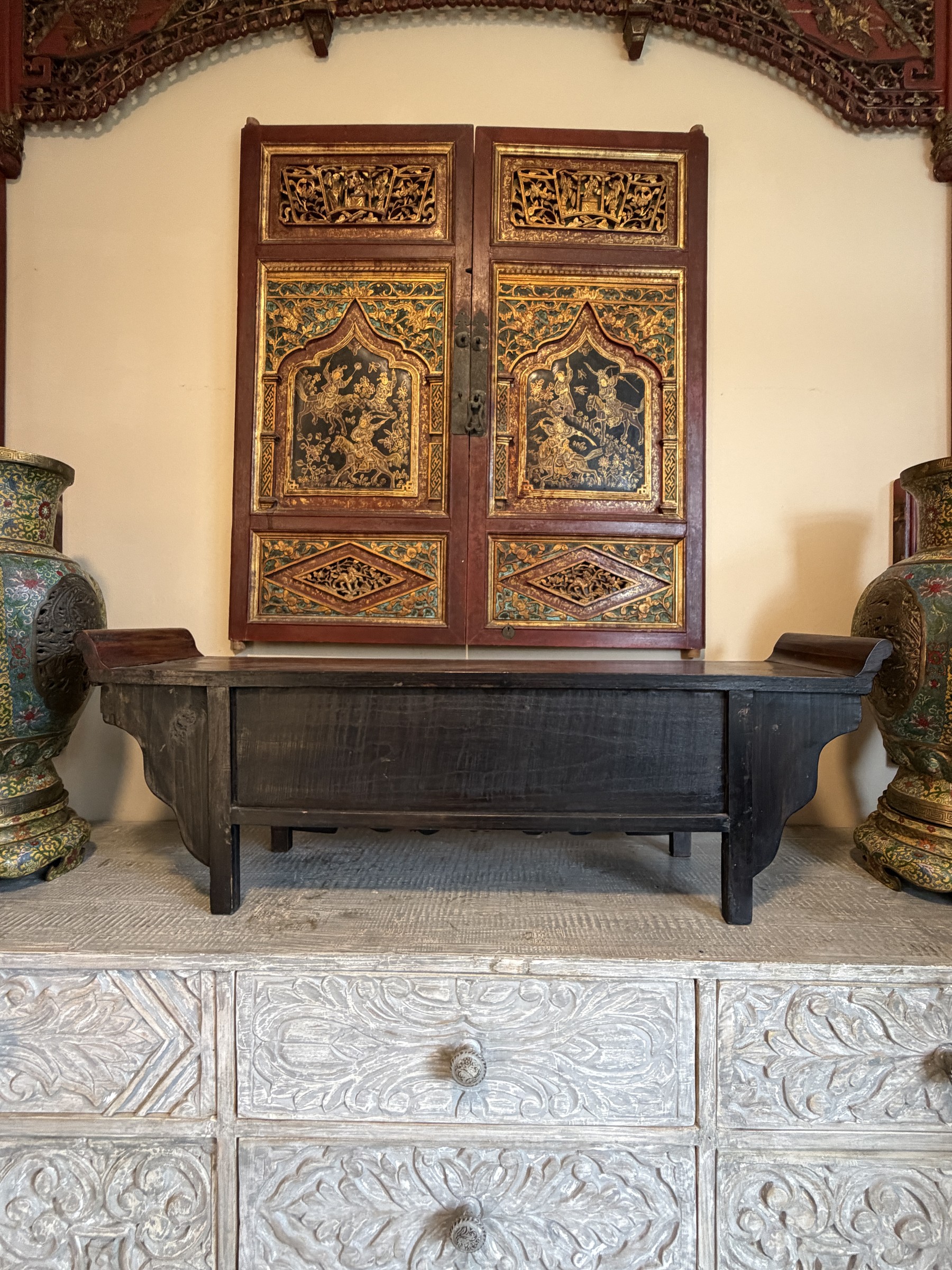 Carved Altar Coffer with Qilin Apron view 12