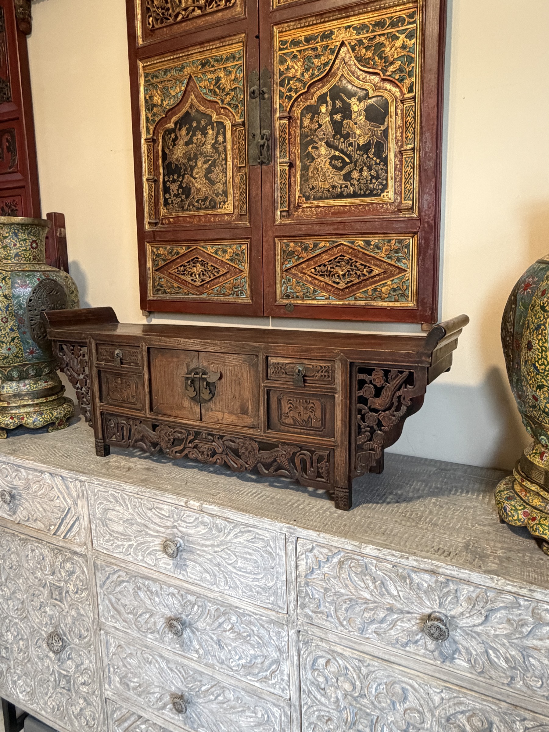 Carved Altar Coffer with Qilin Apron view 3