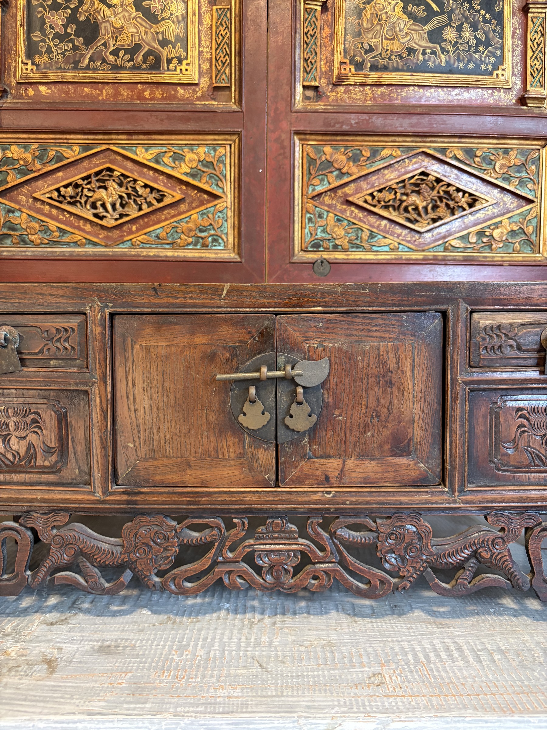 Carved Altar Coffer with Qilin Apron view 4