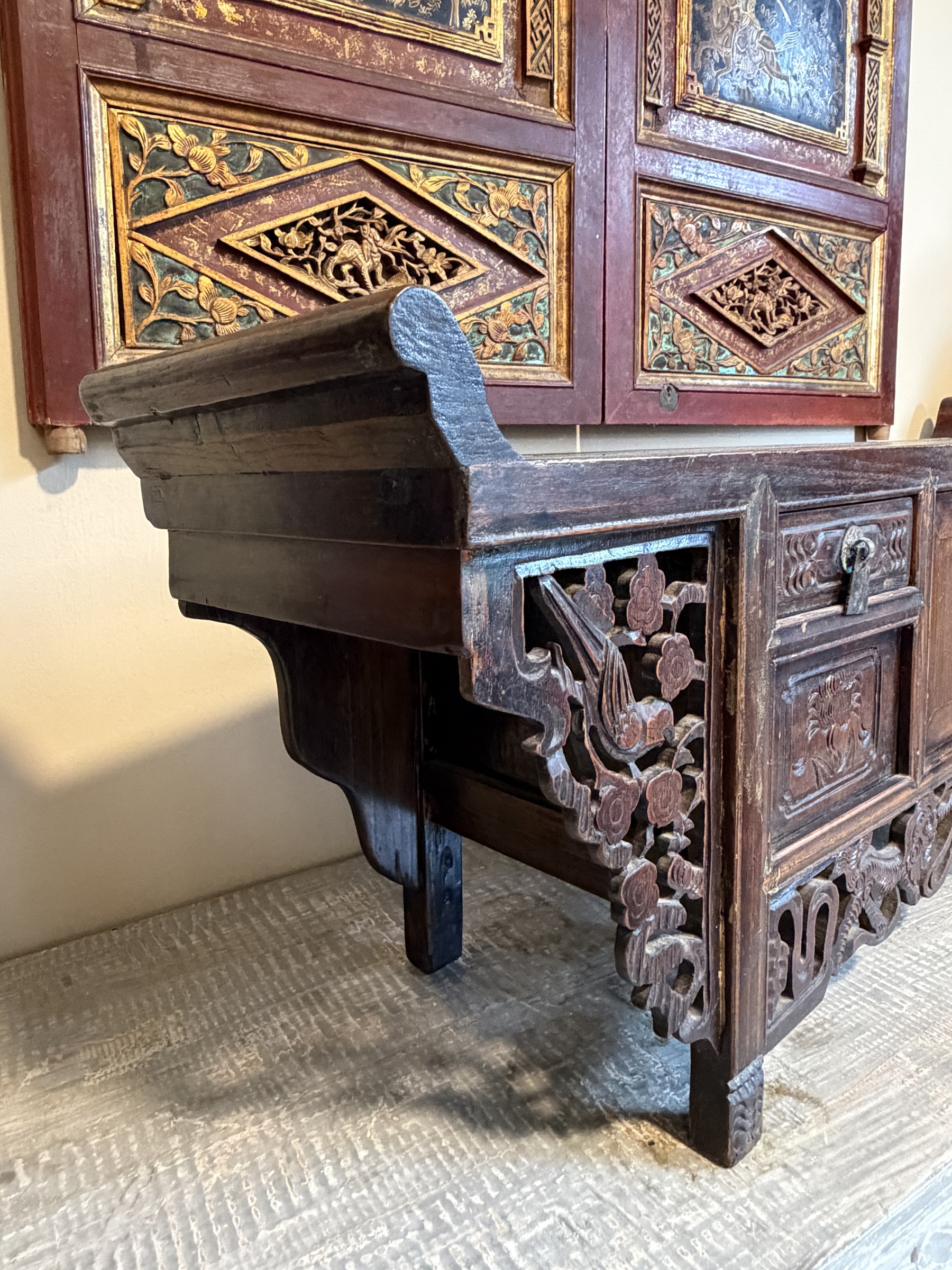 Carved Altar Coffer with Qilin Apron view 5