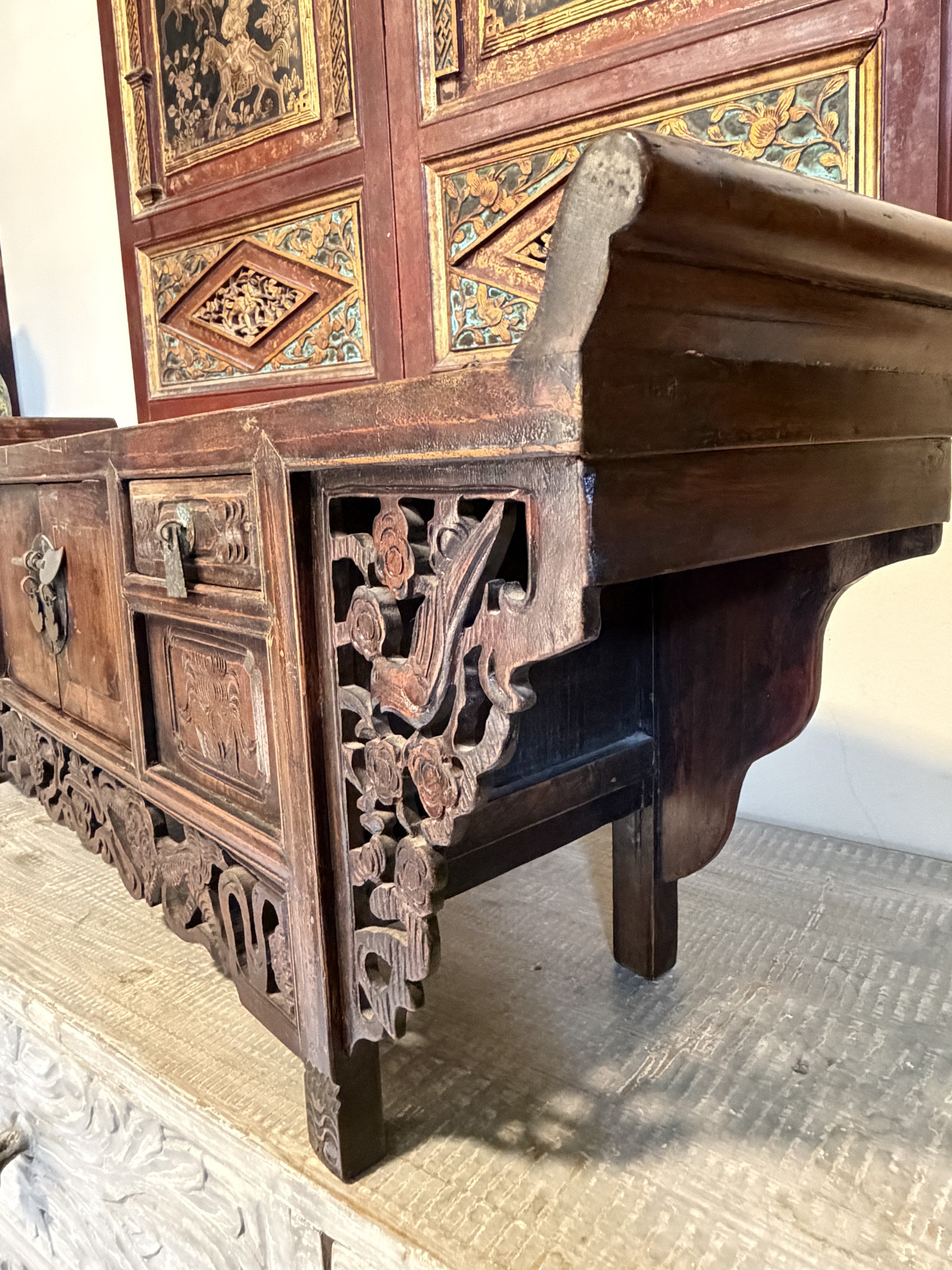 Carved Altar Coffer with Qilin Apron view 6