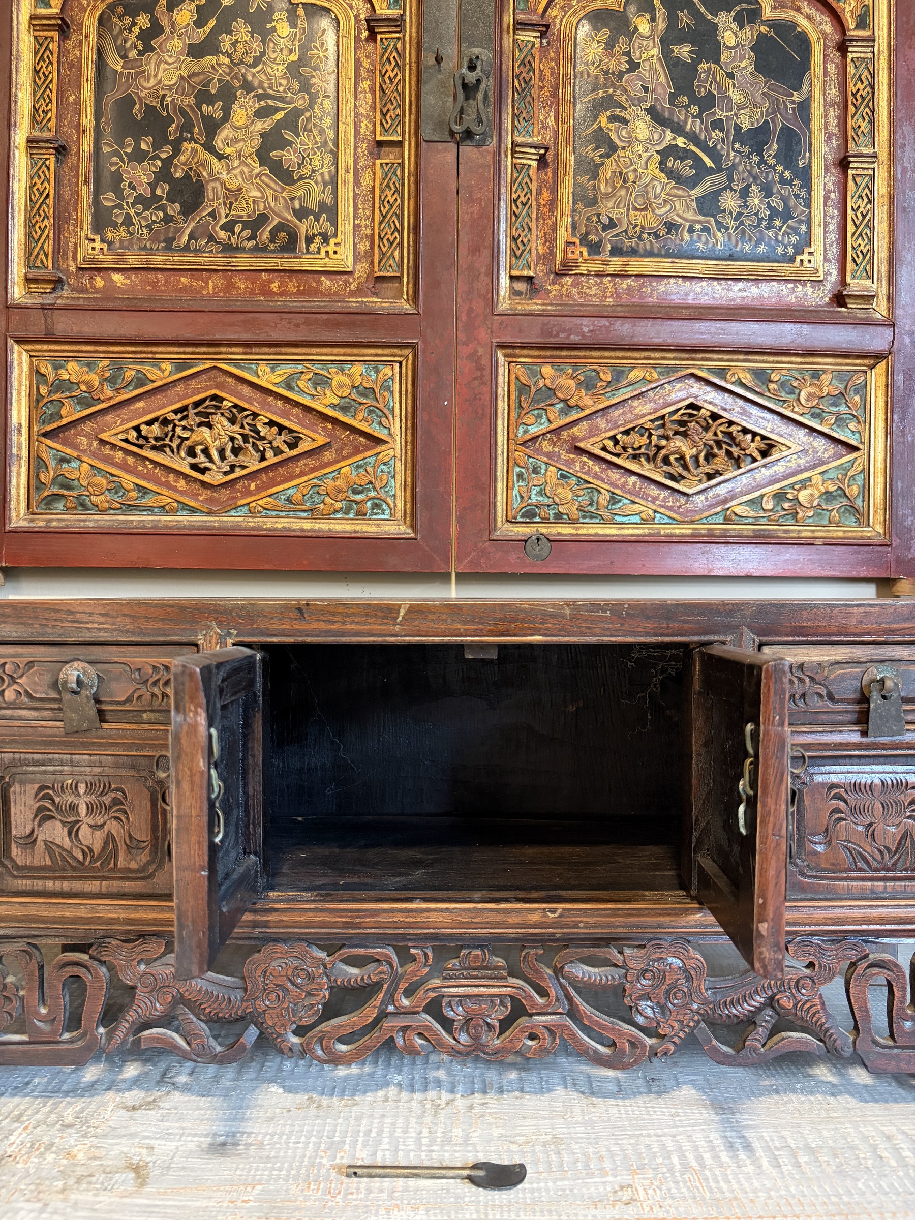 Carved Altar Coffer with Qilin Apron view 7