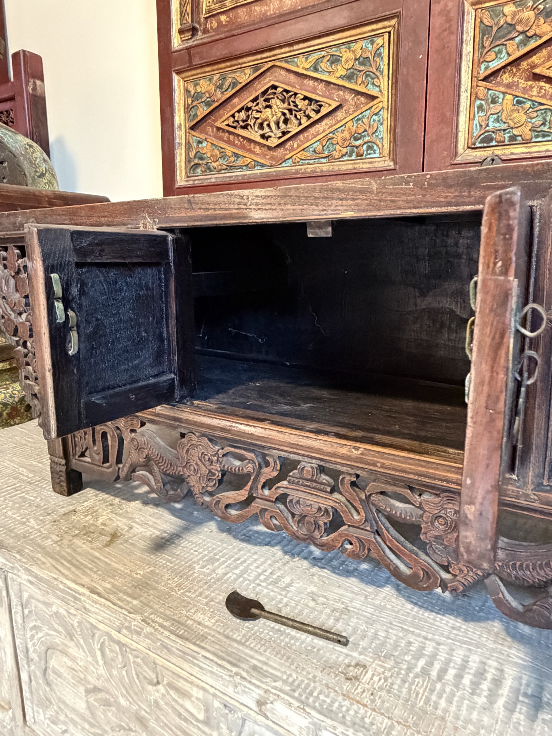 Carved Altar Coffer with Qilin Apron view 8