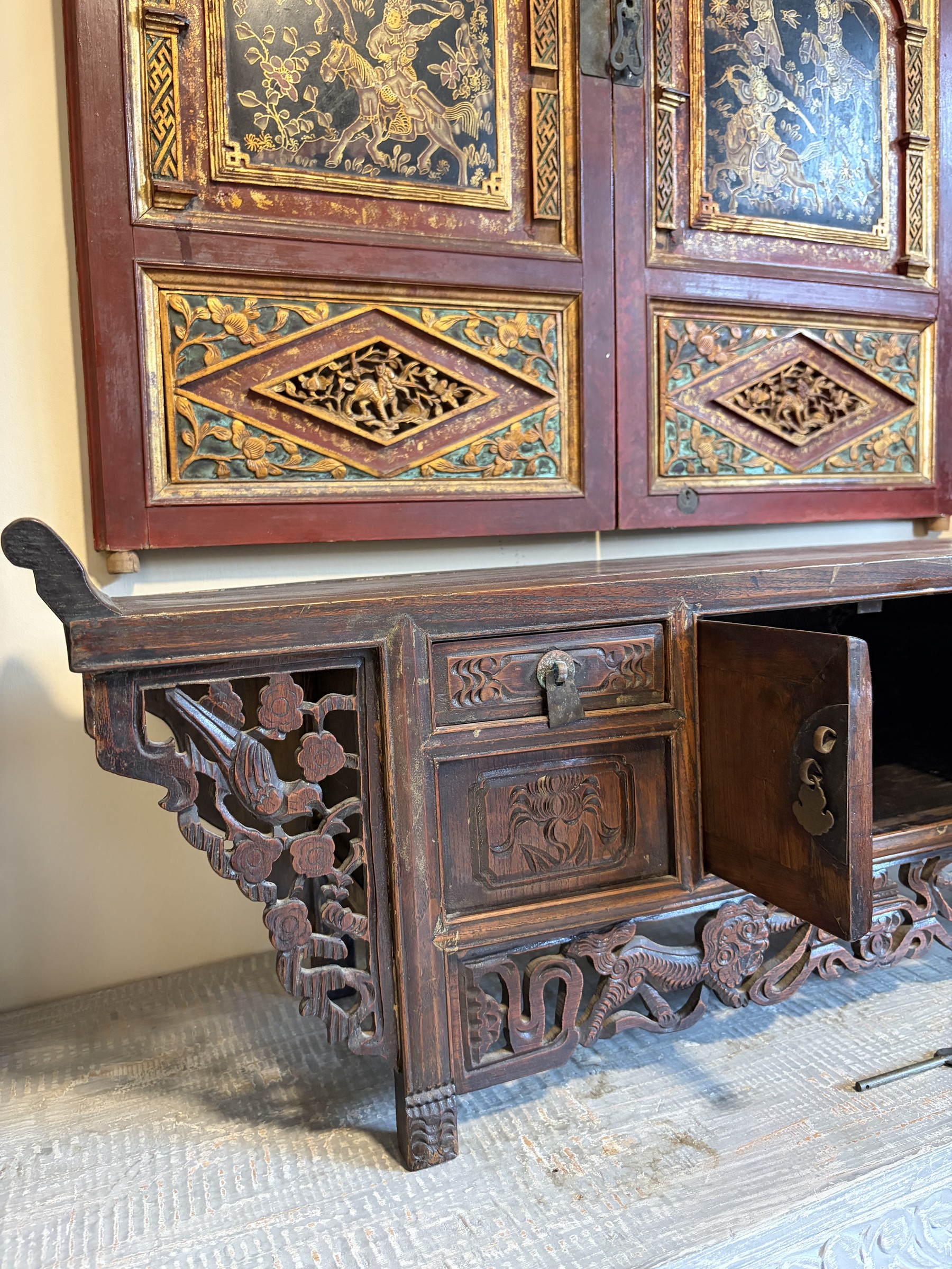 Carved Altar Coffer with Qilin Apron view 9