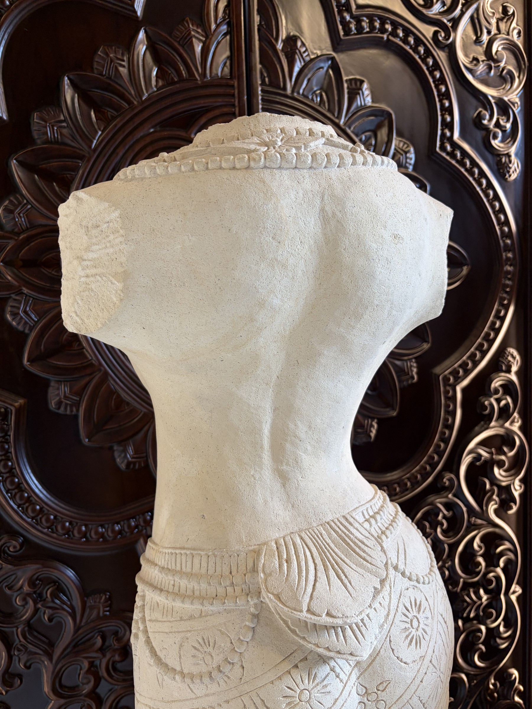 Carved Stone Torso of a Woman in a Sarong view 16