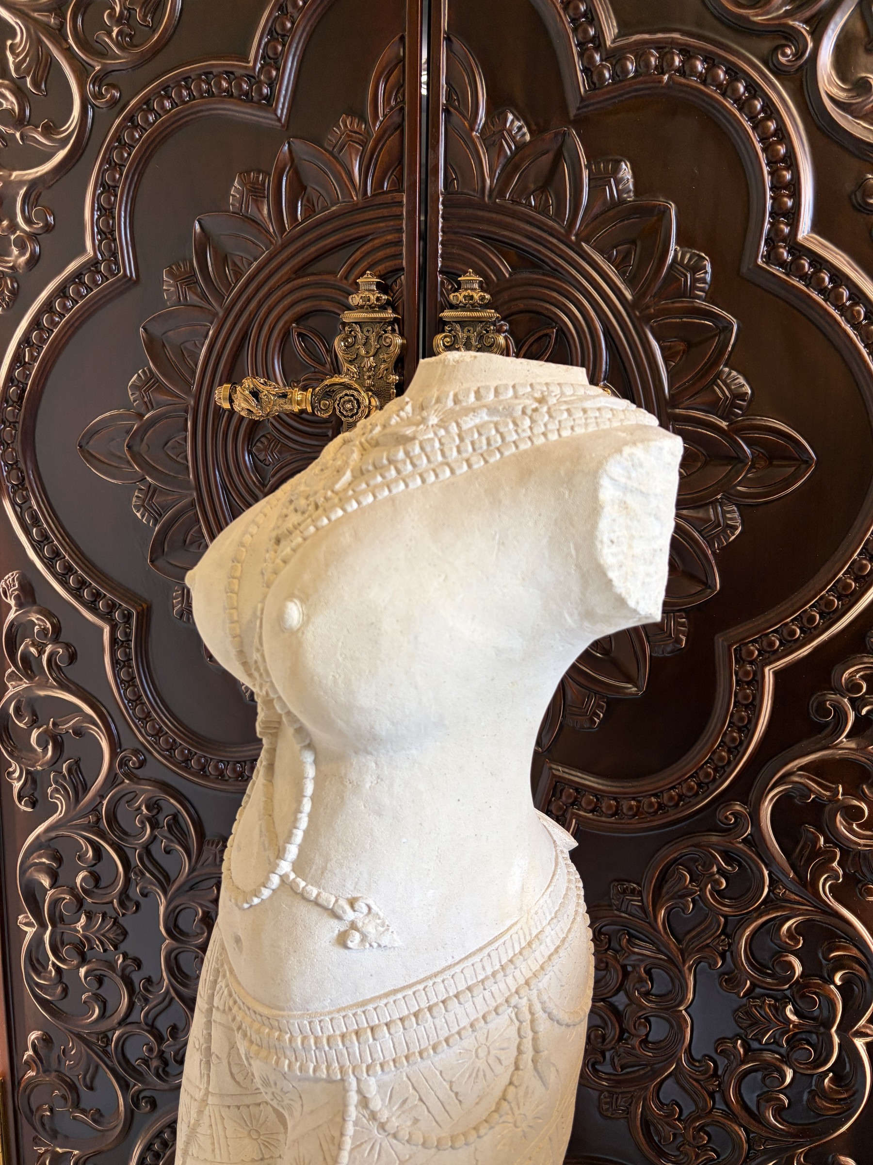 Carved Stone Torso of a Woman in a Sarong view 8