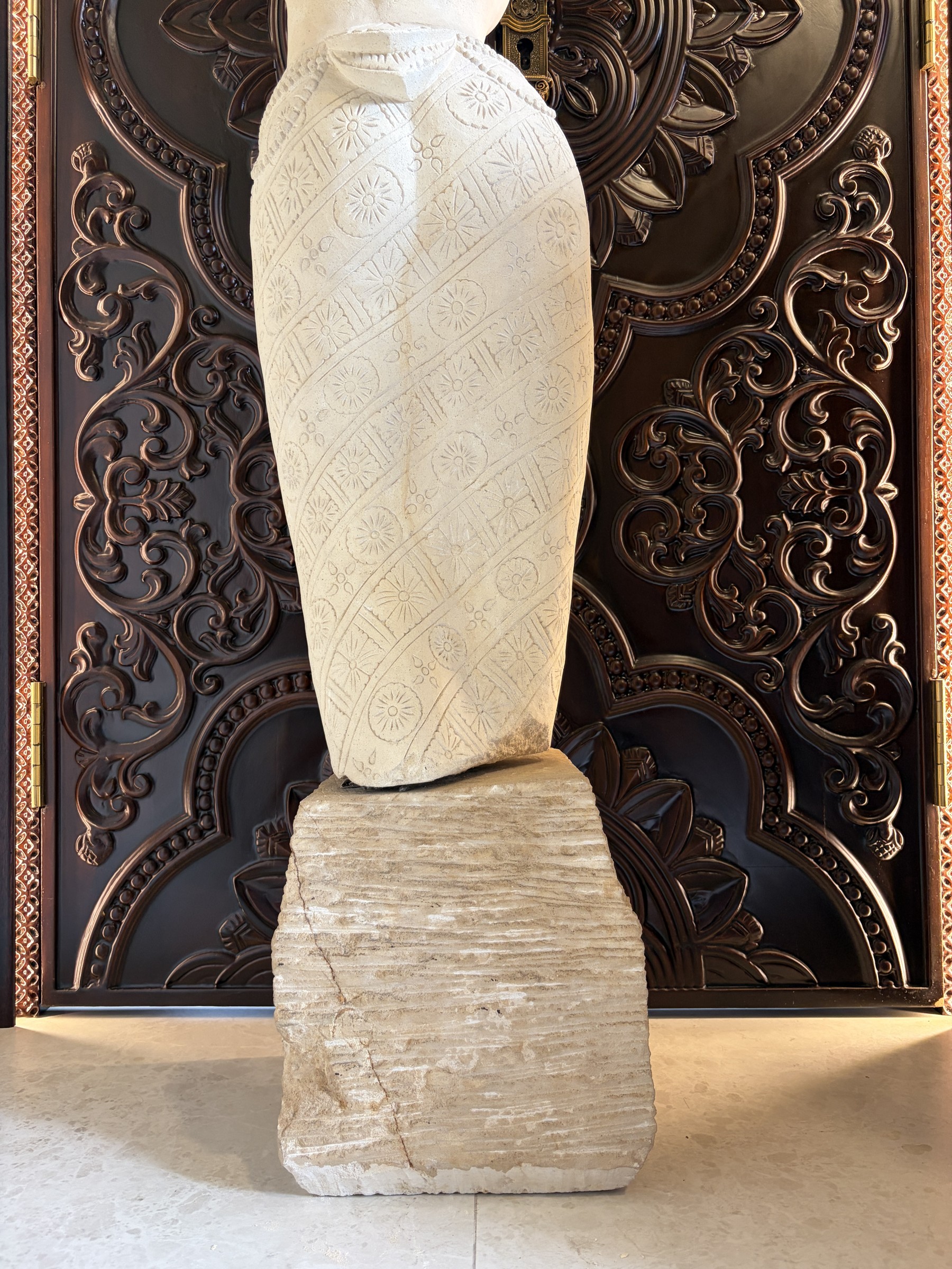 Carved Stone Torso of a Woman in a Sarong view 9
