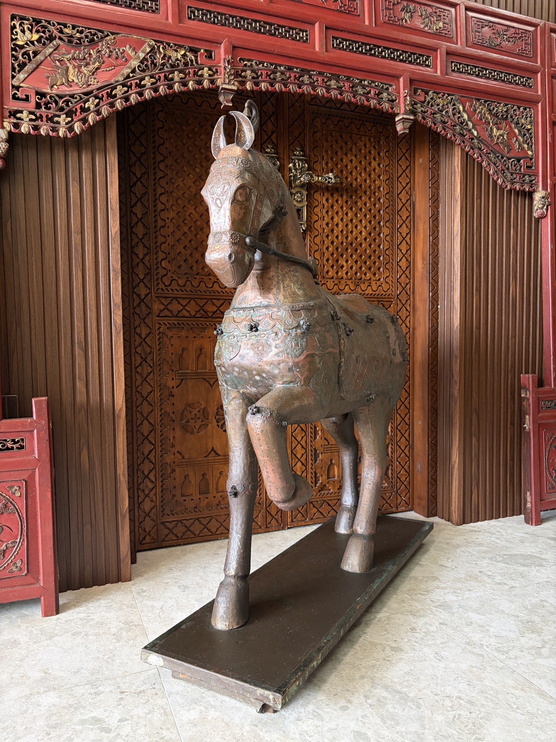 Rajasthani Copper and Brass Caparisoned Horse view 12