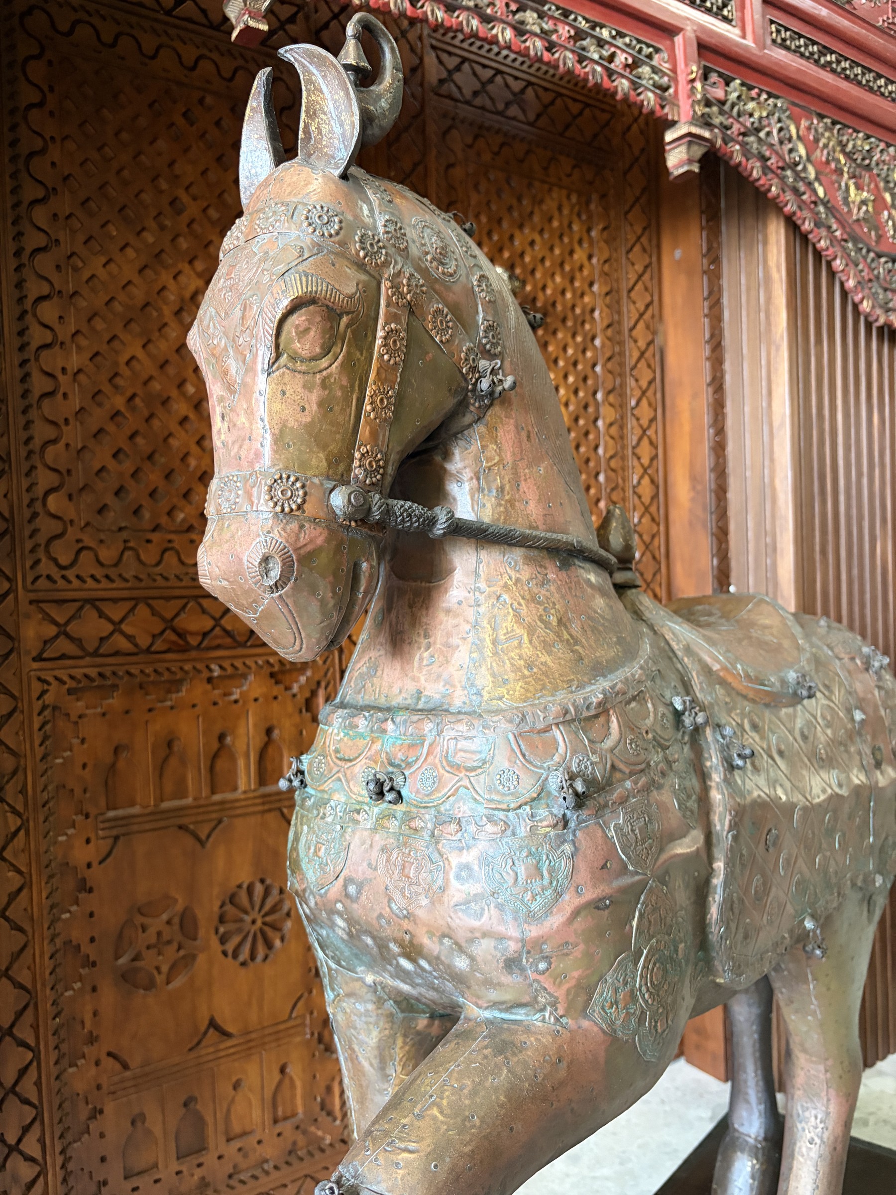 Rajasthani Copper and Brass Caparisoned Horse view 5