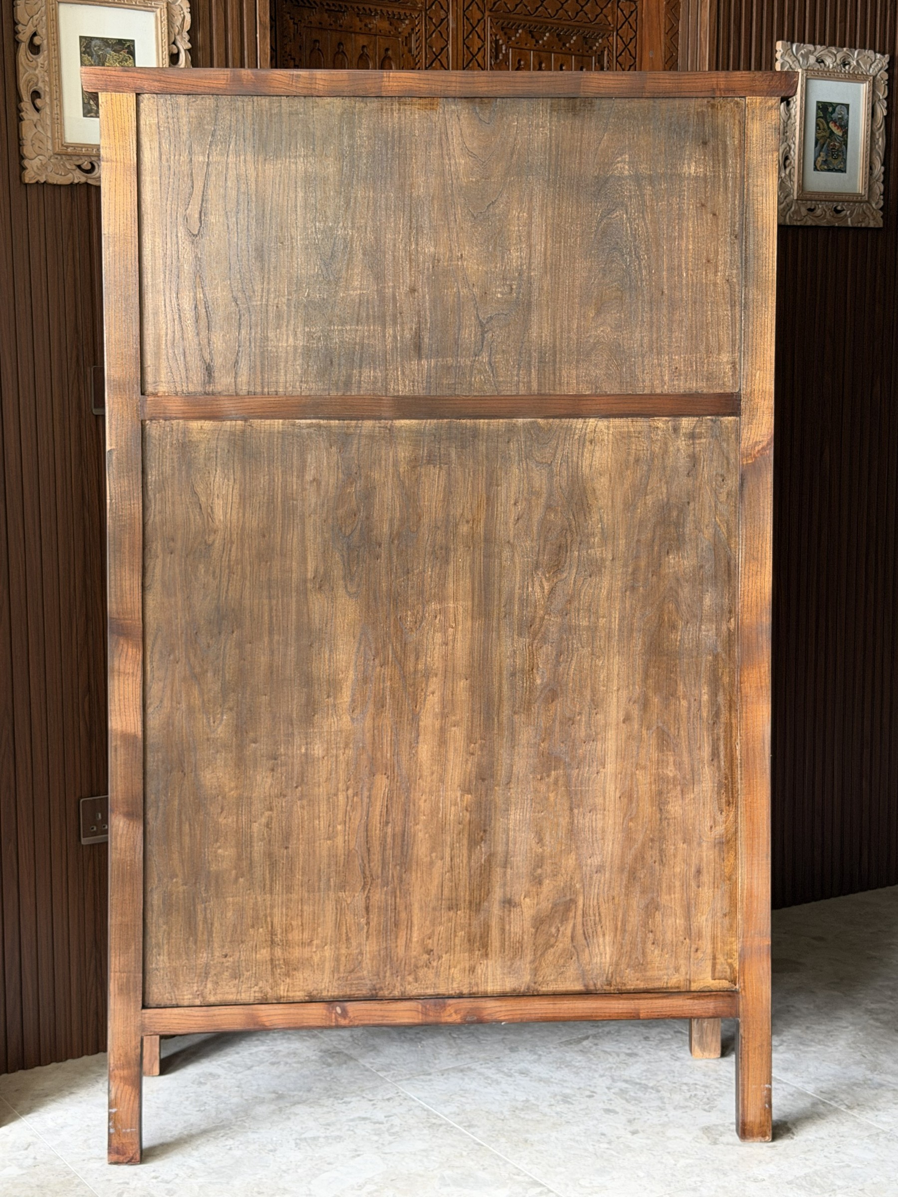 Large Carved Elm Cabinet with Court Figure Panels view 13
