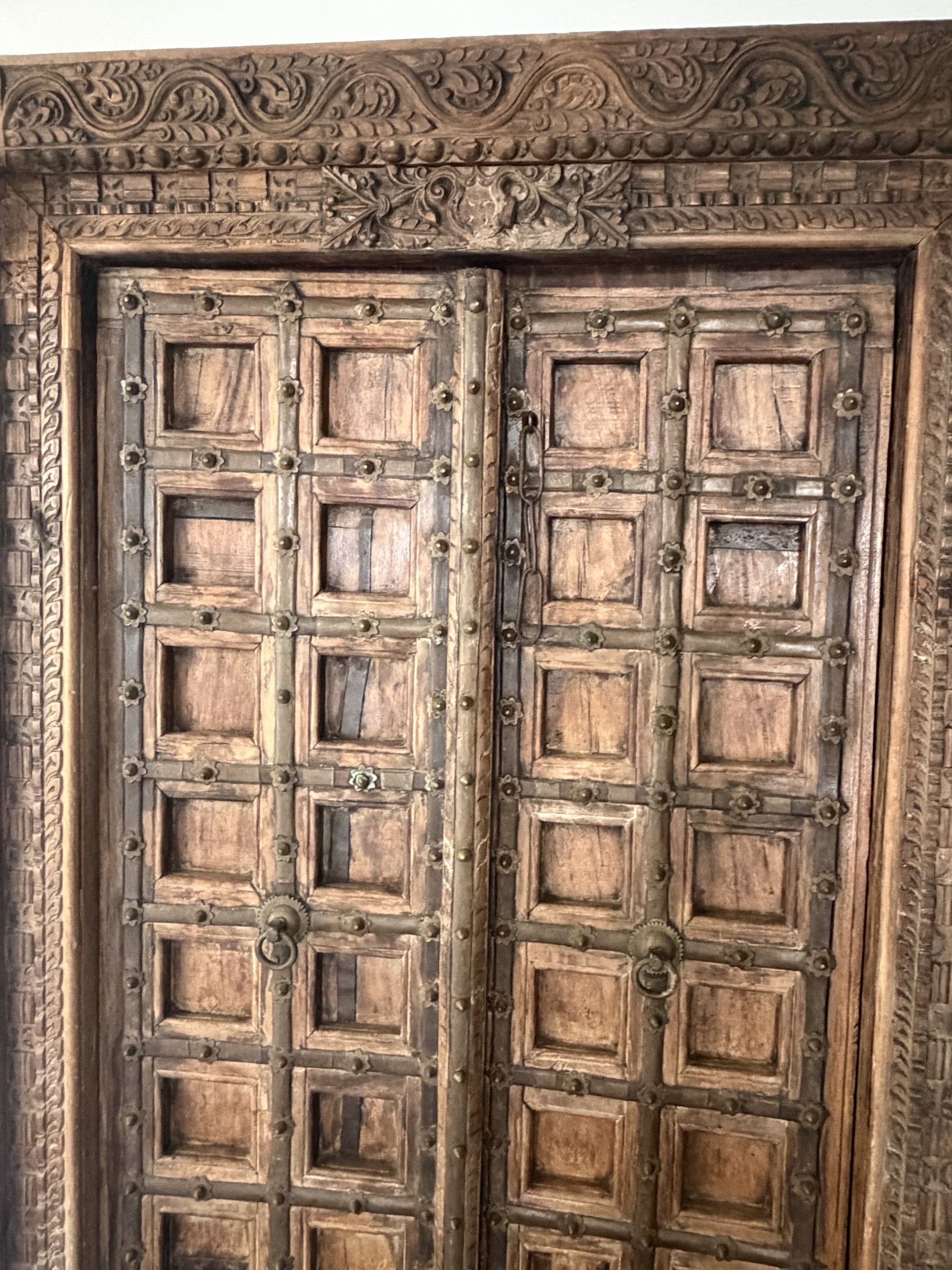 Carved Indian Haveli Door with Original Frame view 8